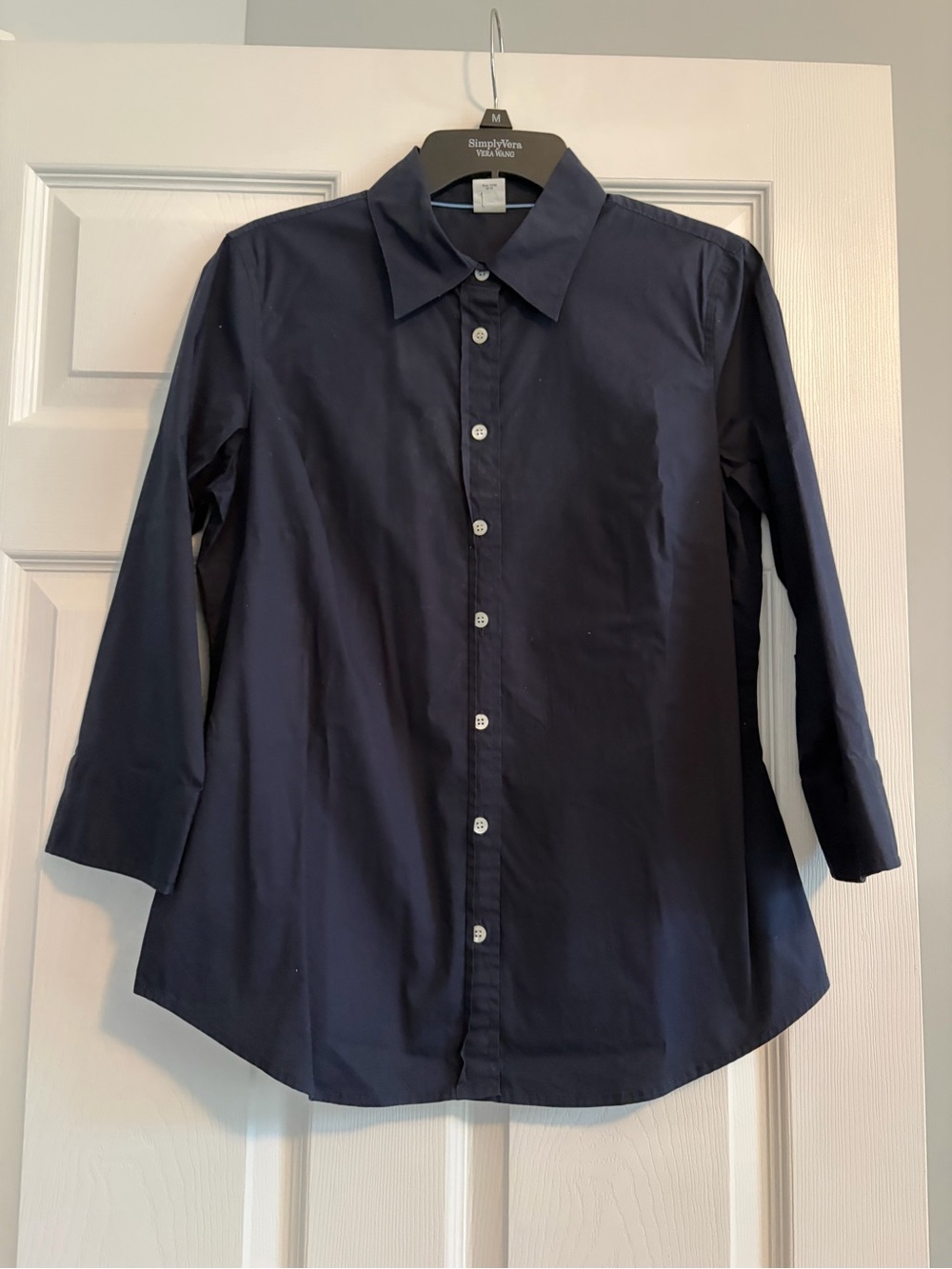 J. Crew Ladies Dark Navy Long-Sleeve Tailored Button-Down Shirt